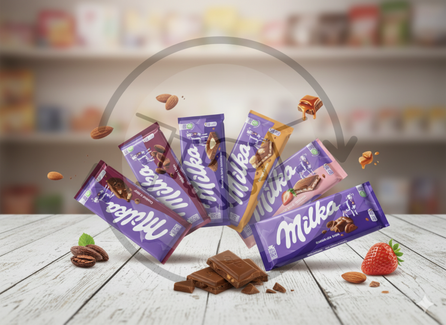 شکلات میلکا ۱۰۰ گرم هر 10 طعم موجود
